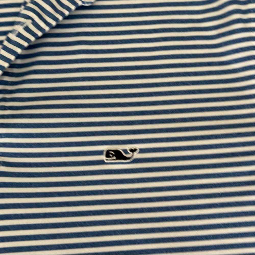 Vineyard Vines Striped Performance Polo in Navy and White - Picture 5 of 11